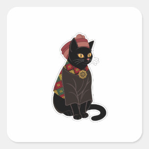 Häuptling Schwarze Katze Aufkleber