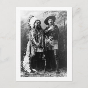 Häuptling Sitting Bull und Buffalo Bill 1895 Vinta Postkarte