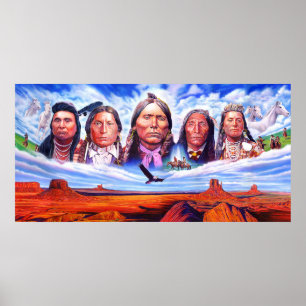 Häuptlinge von amerikanische Ureinwohner Poster