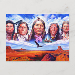 Häuptlinge von amerikanische Ureinwohner Postkarte