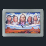 Häuptlinge von amerikanische Ureinwohner Rechteckige Gürtelschnalle<br><div class="desc">Berühmte Native Amerikanische Ureinwohner Chiefs</div>