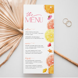 Hauptmenü des "Squeeze Bright Citrus"-Brautparty Menükarte