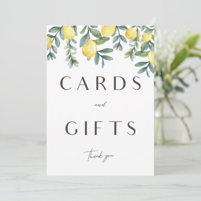 Hauptmerkmal Squeeze Lemon Brautparty Cards & Gift Ankündigung (Stehend Vorderseite)