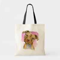 Hauptneigungs-Pitbull-HundeAquarell-Malerei