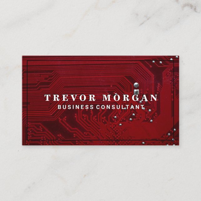 Hauptplatine | Red Microchip | Tech Visitenkarte (Vorderseite)