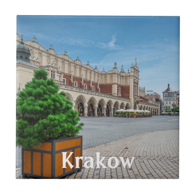 Hauptplatz der Altstadt von Krakau, Polen Fliese (Vorderseite)