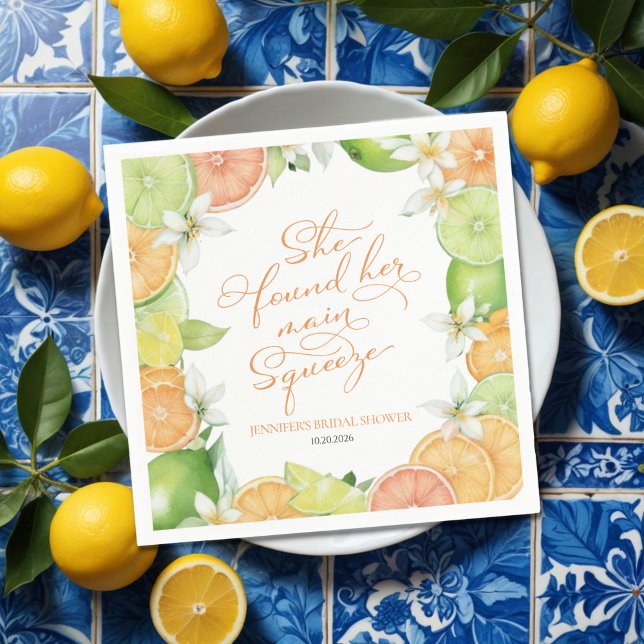 Hauptpresse | Citrus Floral Brautparty Serviette (Von Creator hochgeladen)
