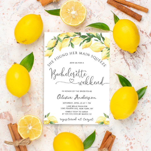 Hauptpresse Lemon Bachelorette Wochenende Einladun Einladung (Von Creator hochgeladen)