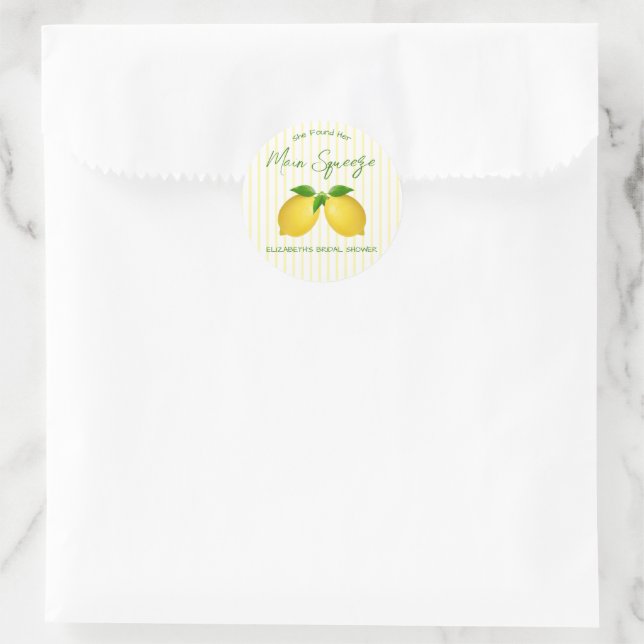 Hauptpresse Lemon Brautparty Runder Aufkleber (Tasche)