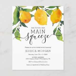 Hauptpresse Lemon Bridal Dusche Einladungskarte Flyer
