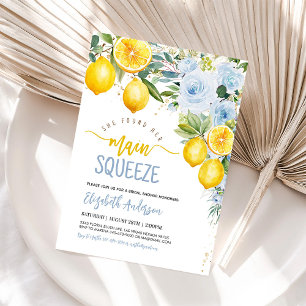 Hauptpresse Lemon Citrus Blue Brautparty Einladung