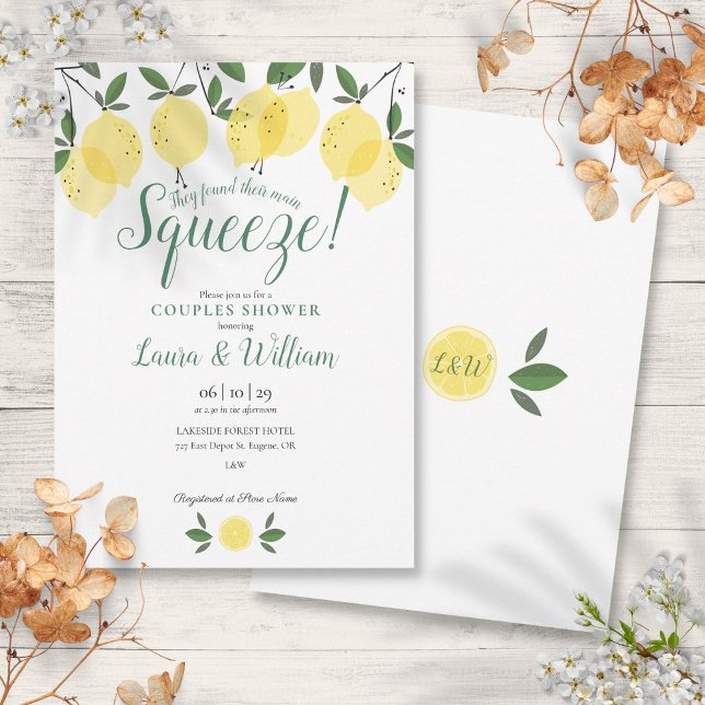 Hauptpresse Lemons Paare Dusche Einladung (Main Squeeze Lemons Couples Shower Invitation)
