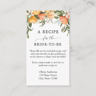 Hauptpresse Orange Bridal Recipe Anfrage Begleitkarte