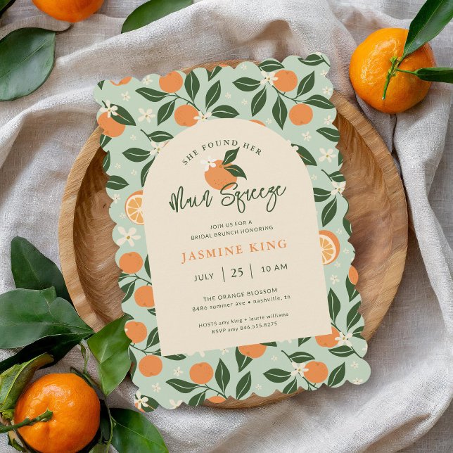 Hauptpresse Orange Citrus Bridal Brunch Einladung (Von Creator hochgeladen)