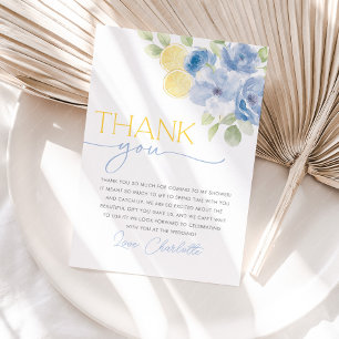 Hauptpresse Zitrone Florale Hochzeitsdusche Danke