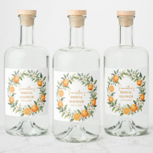 Hauptpresse Zitrone Orange Brautparty Alkoholflaschenetikett