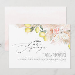 Hauptpresse Zitronen und Pampas-Gras-Brautparty Einladung