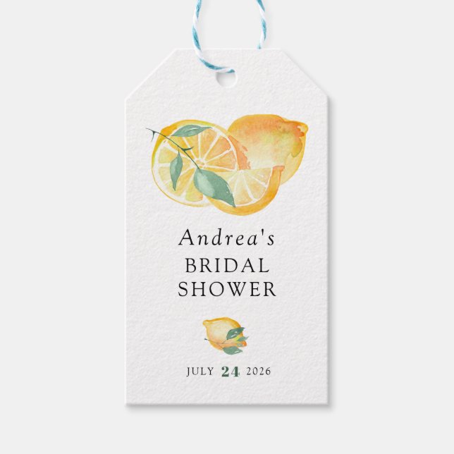 Hauptpresse | Zitrusfrüchte | Brautparty Lemon Geschenkanhänger (Vorderseite)