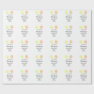 Hauptqueeze ZitronenZitrusfrüchte Brautparty Name Geschenkpapier