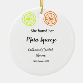 Hauptqueeze ZitronenZitrusfrüchte Brautparty Name Keramik Ornament