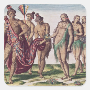 HauptSatouriona und seine Ehefrau gehen spazieren Quadratischer Aufkleber