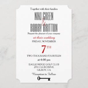 Hauptschlüssel-Hochzeits-Einladung Einladung