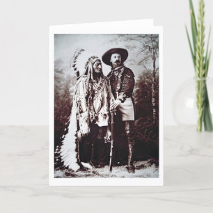 Hauptsitting Bull (1831-90) auf Ausflug mit Büffel Karte