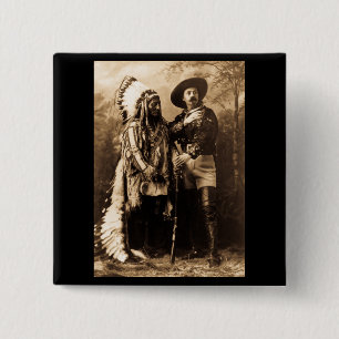 Hauptsitting Bull und Buffalo Bill 1895 Button