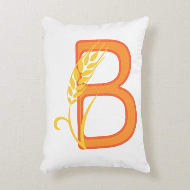 Hauptstadt B florale Monogramm Dekokissen (Vorderseite(Vertikal))