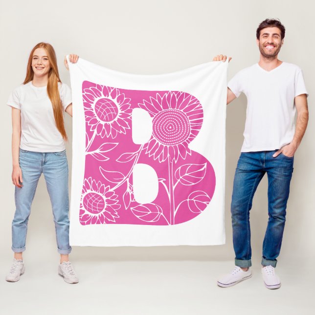 Hauptstadt B florale Monogramm Fleecedecke (Beispiel)