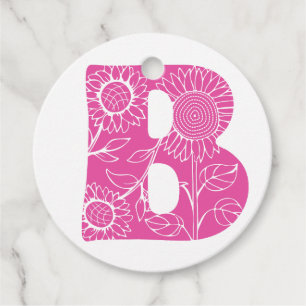 Hauptstadt B florale Monogramm Geschenkanhänger