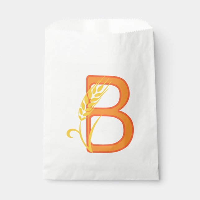 Hauptstadt B florale Monogramm Geschenktütchen (Vorderseite)