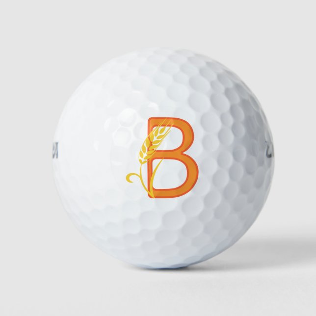 Hauptstadt B florale Monogramm Golfball (Vorderseite)