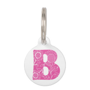 Hauptstadt B florale Monogramm Haustiermarke