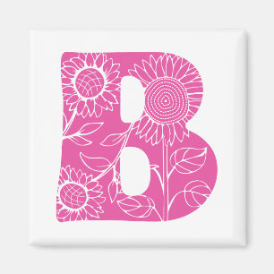 Hauptstadt B florale Monogramm Magnet