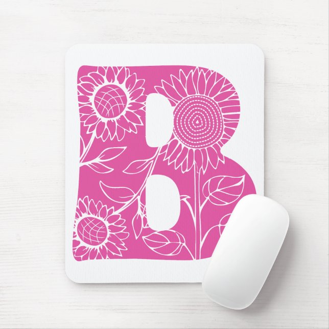 Hauptstadt B florale Monogramm Mousepad (Mit Mouse)