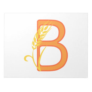 Hauptstadt B florale Monogramm Notizblock