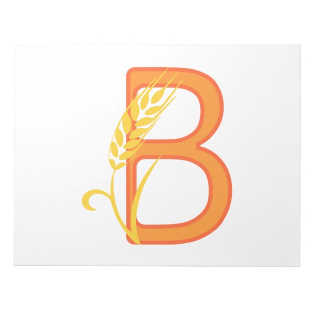 Hauptstadt B florale Monogramm Notizblock (Vorderseite)