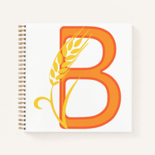 Hauptstadt B florale Monogramm Notizbuch
