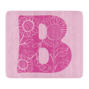 Hauptstadt B florale Monogramm Schneidebrett