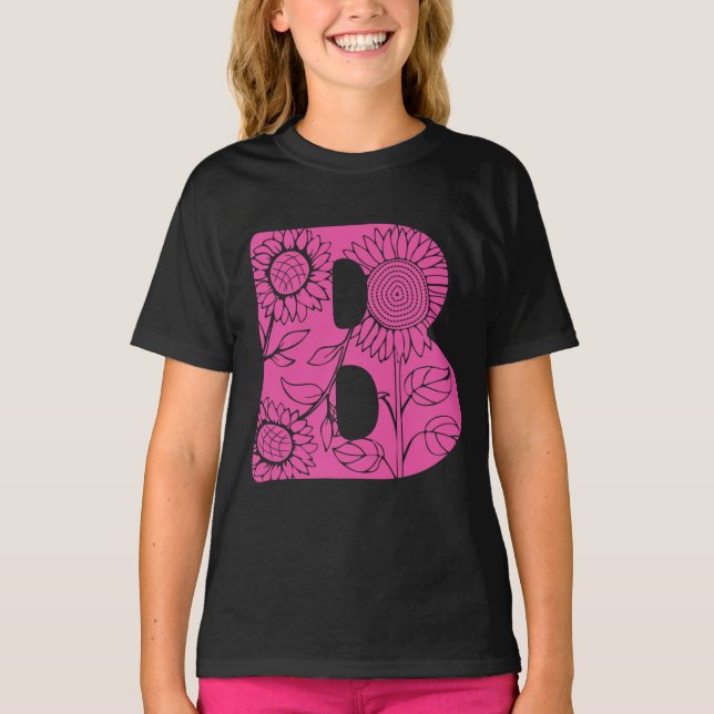 Hauptstadt B florale Monogramm T-Shirt (Vorderseite)