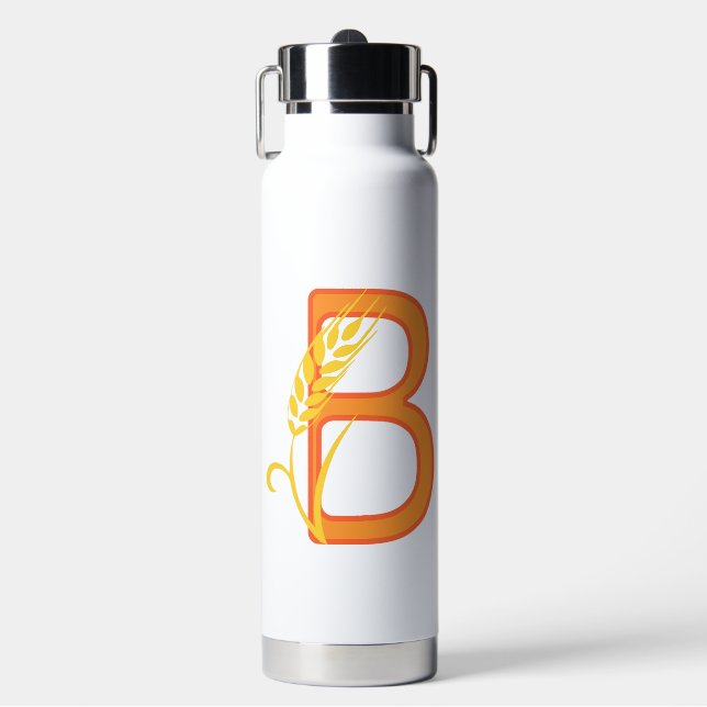 Hauptstadt B florale Monogramm Trinkflasche (Vorderseite)