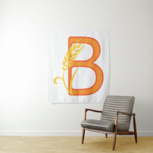 Hauptstadt B florale Monogramm Wandteppich