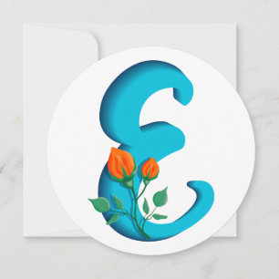 Hauptstadt Brief E florale Monogramm Feiertagskarte
