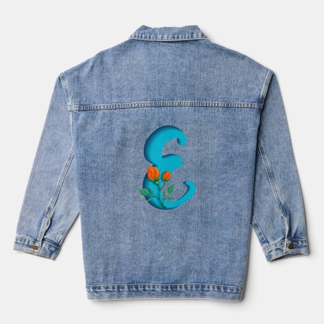 Hauptstadt Brief E florale Monogramm Jeansjacke (Rückseite)