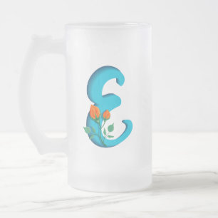 Hauptstadt Brief E florale Monogramm Mattglas Bierglas