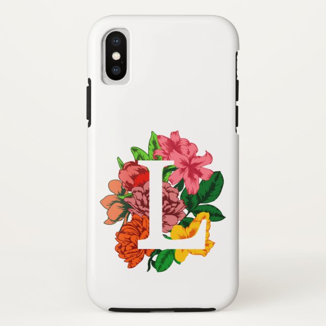 Hauptstadt Brief L floral monogramm Case-Mate iPhone Hülle (Rückseite)
