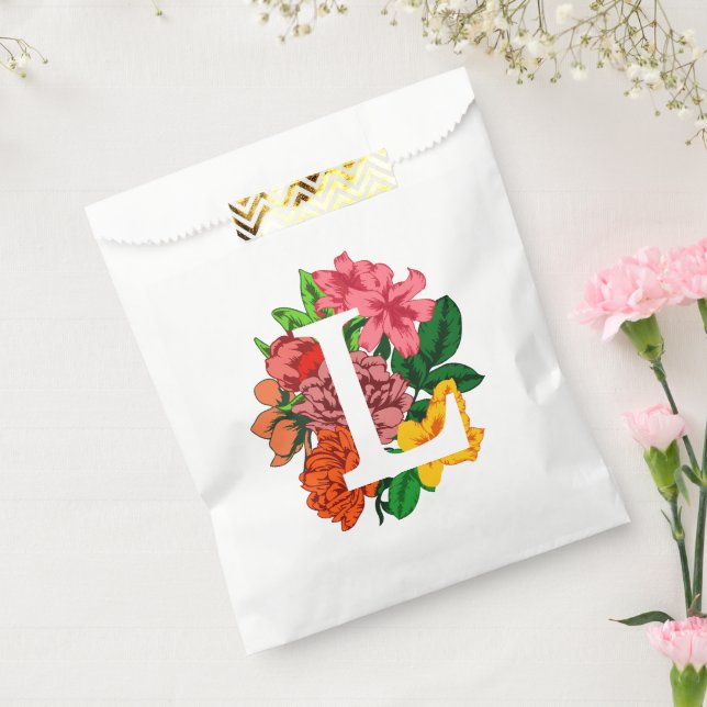 Hauptstadt Brief L floral monogramm Geschenktütchen (Versiegelt)