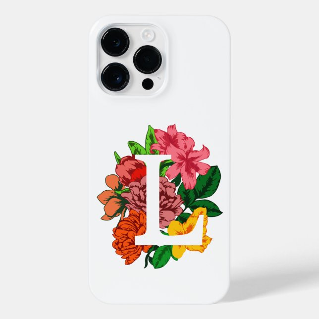 Hauptstadt Brief L floral monogramm iPhone Hülle (Rückseite)
