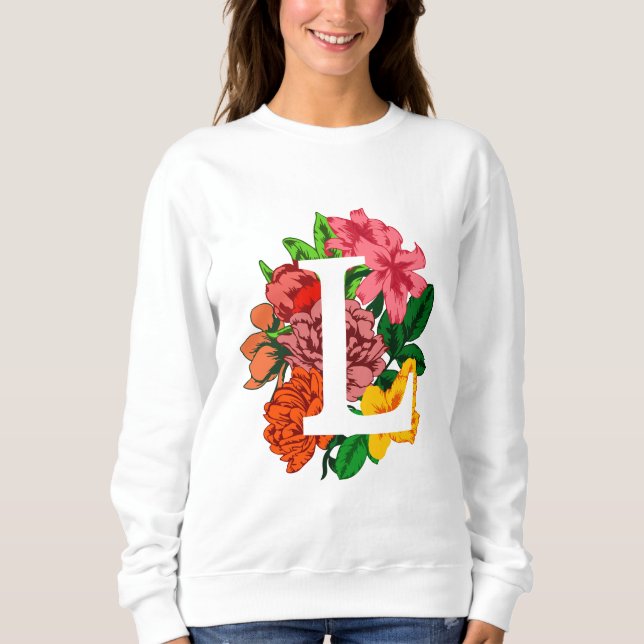 Hauptstadt Brief L floral monogramm Sweatshirt (Vorderseite)